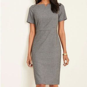 Ann Taylor Elbow Sleeve Dress In Dobby